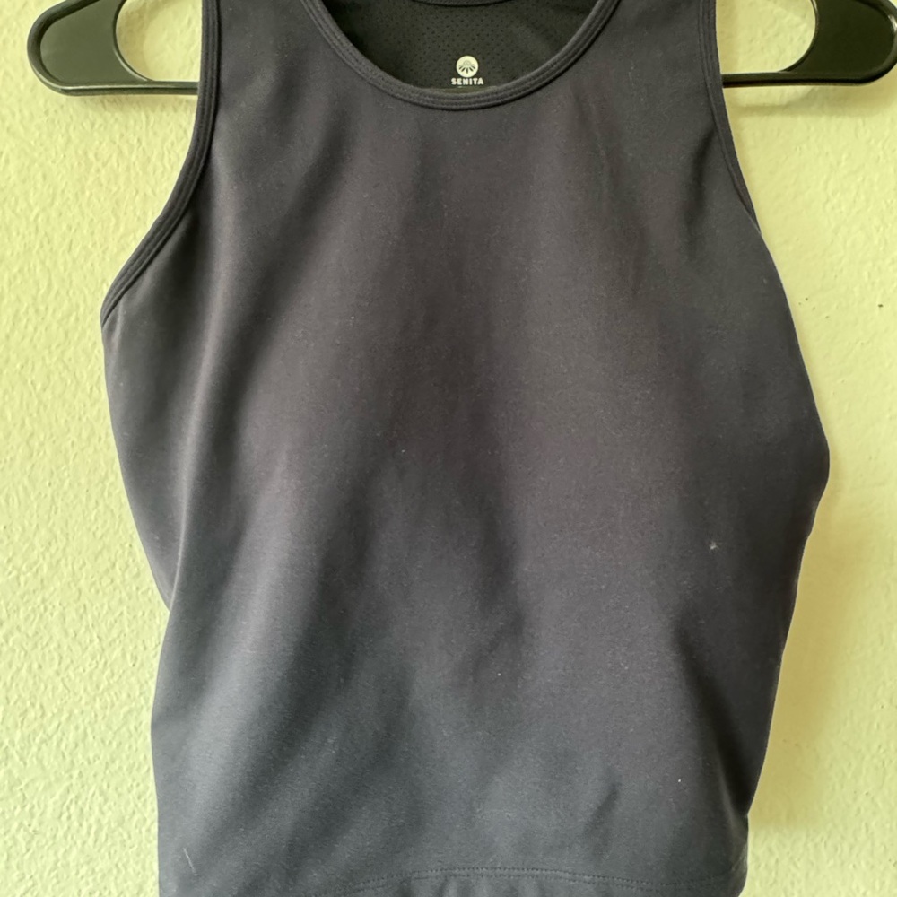 Navy Blue Crop Top Sports Bra